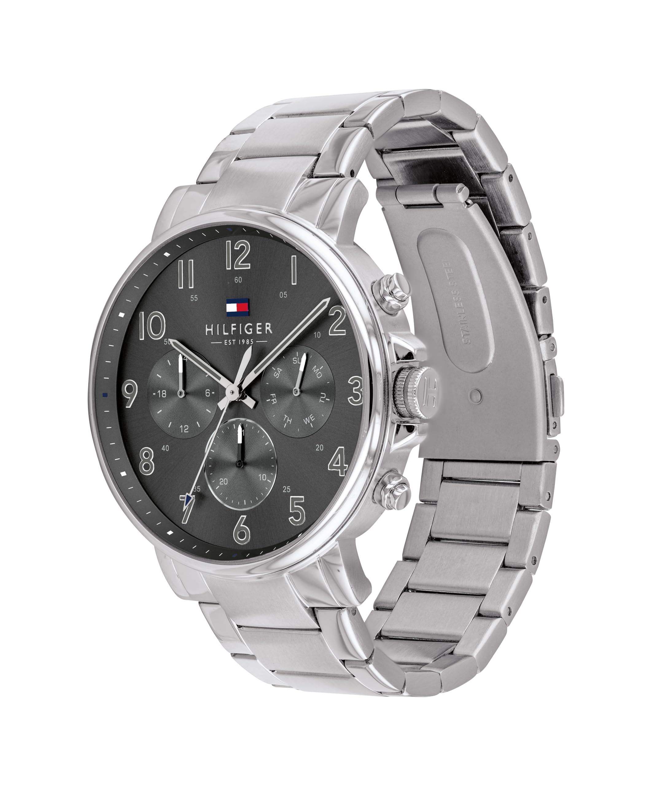 Tommy Hilfiger Multi Zifferblatt Quarz Uhr für Herren mit Edelstahlarmband oder Lederarmband