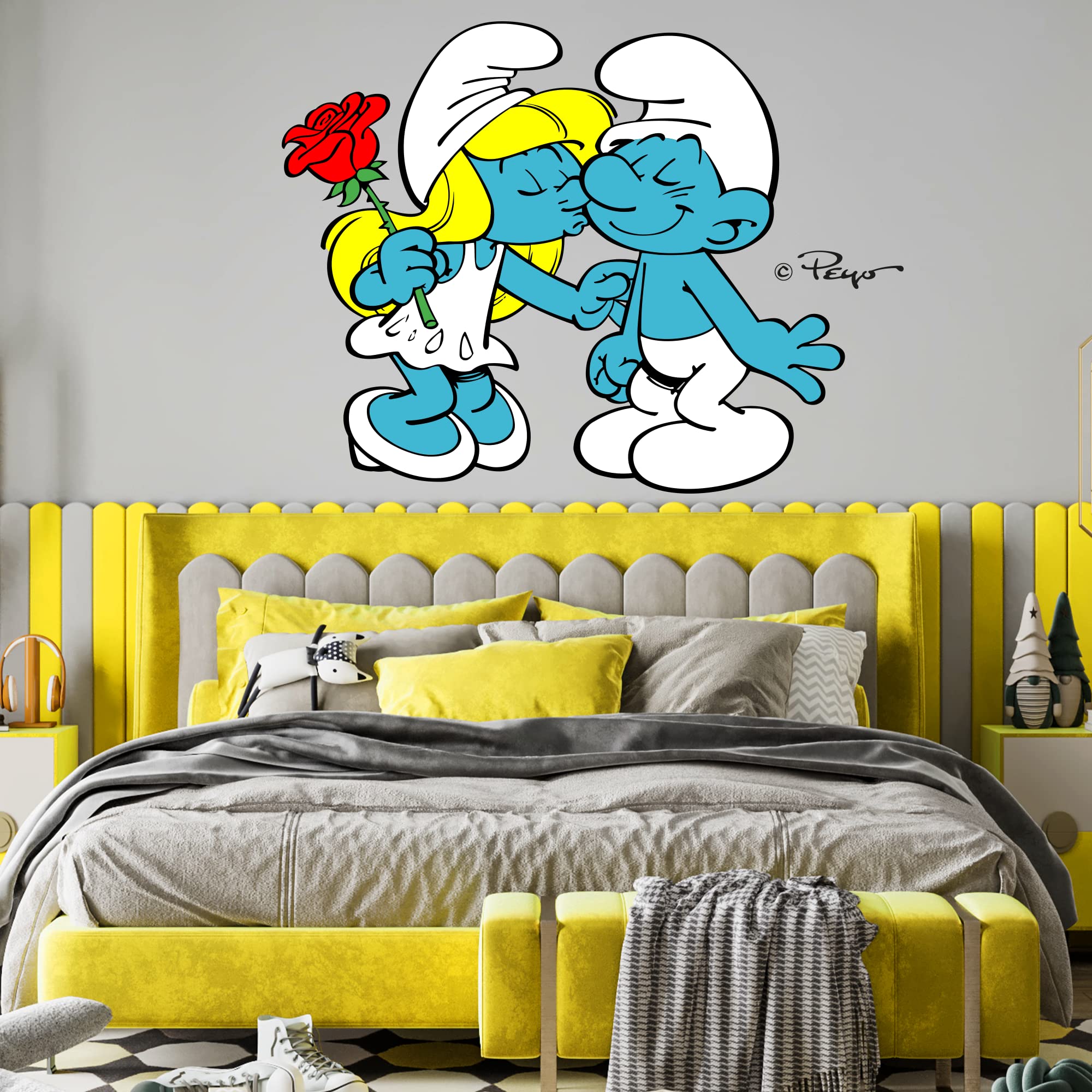 Handy Smurf Ruler Wall Decal - 10x8 Inch Vinyl Sticker For Kids Room, Nursery, Or Bedroom - View #10