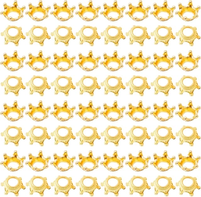 JKDHJK 120 Pcs Mini Crown Vintage Crown Decoration Craft DIY Alloy Crown Jewelry Charms Spacer Beads Metal Craft Crowns to Decorate for Cake Party Necklace Bracelet Makin