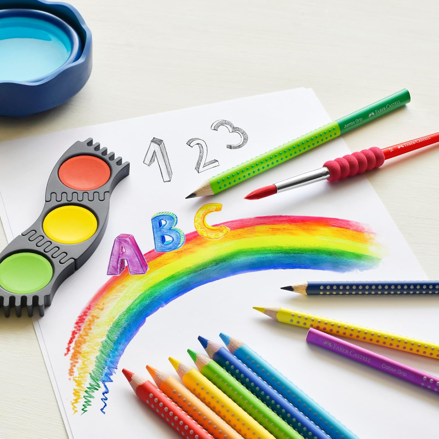 Faber-Castell - Buntstifte Set Jumbo Grip 12-teilig im Kartonetui - Mise en situation et utilisation