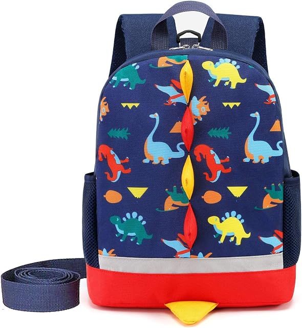 Cosyres Dinosaur Kids Backpack Rucksack Bag Boys for Toddler with Reins Kindergarten Nursery Backpack Navy