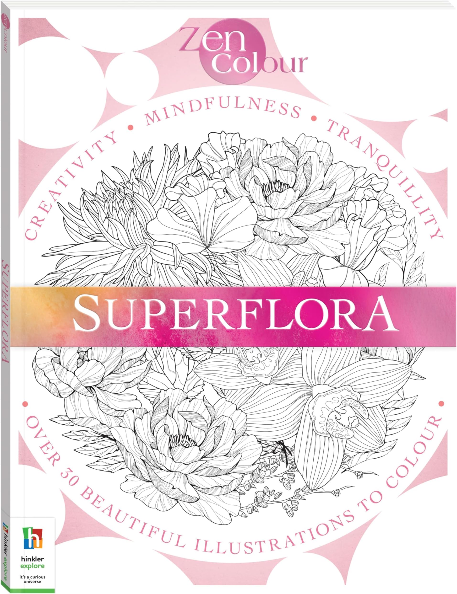 2x Art Maker Zen Colour Superflora Activity Colouring Illustration Fun Art Book