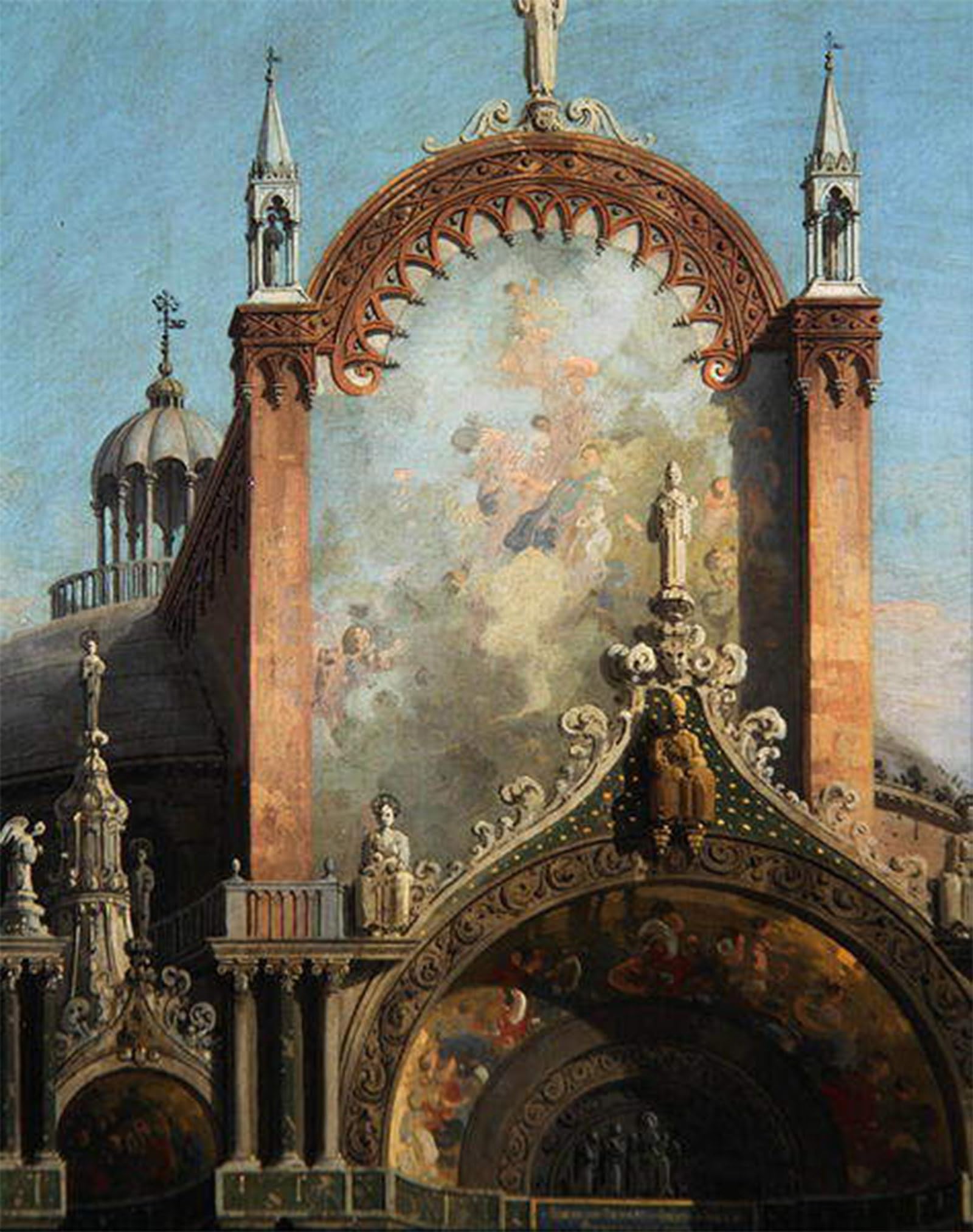 ARTXLXXBN Famous Painting Canvas Artwork Graffiti Print Detail of Capriiiccio of a Church by Canaletto Portrait Canvas Image for Home Decor 60x90cm
