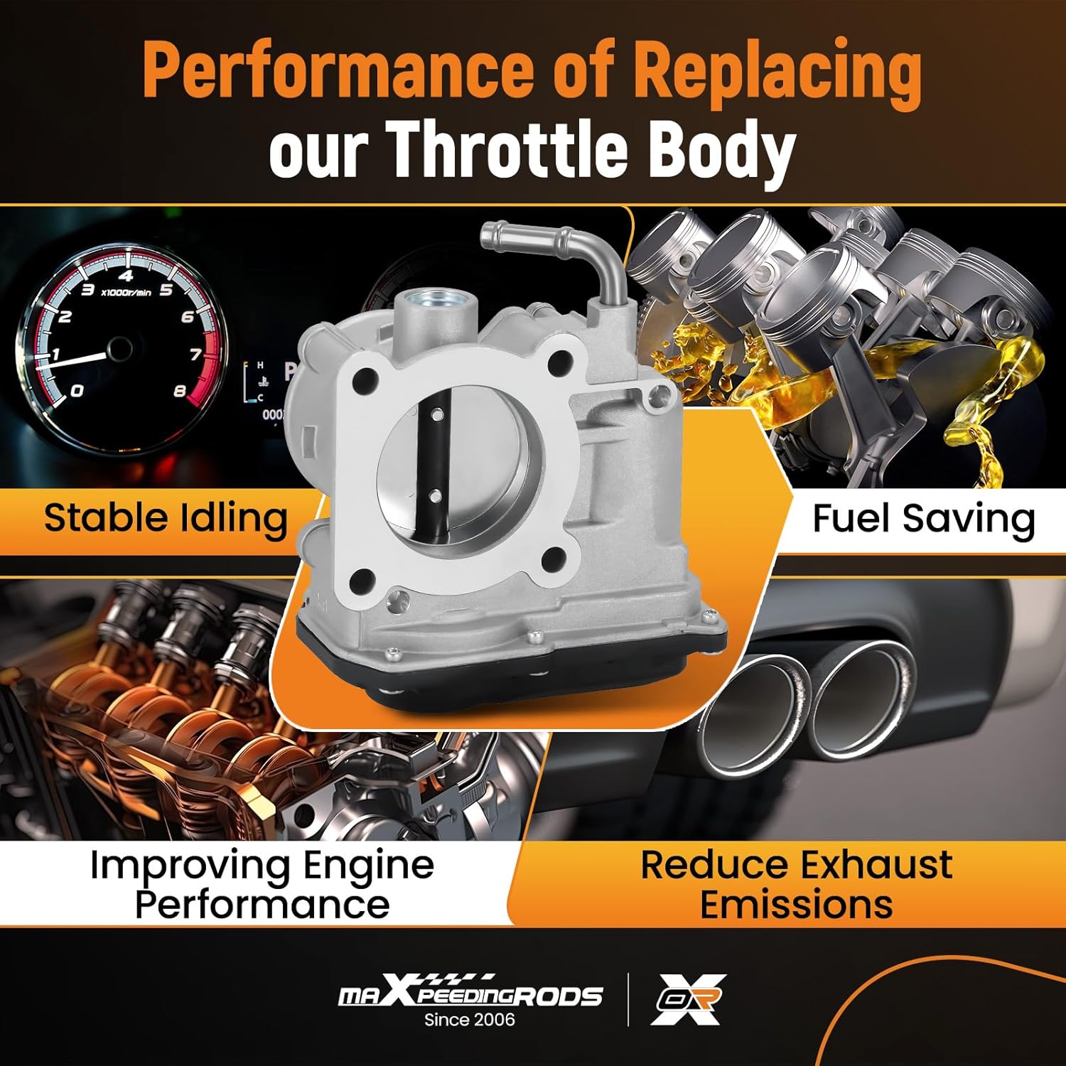 maXpeedingrods Throttle Body 16119-3AN0A for Nissan Versa 2012-2019, for Versa Note 2014-2019 16119-3AN0B 16119-3AN0C 67-0021