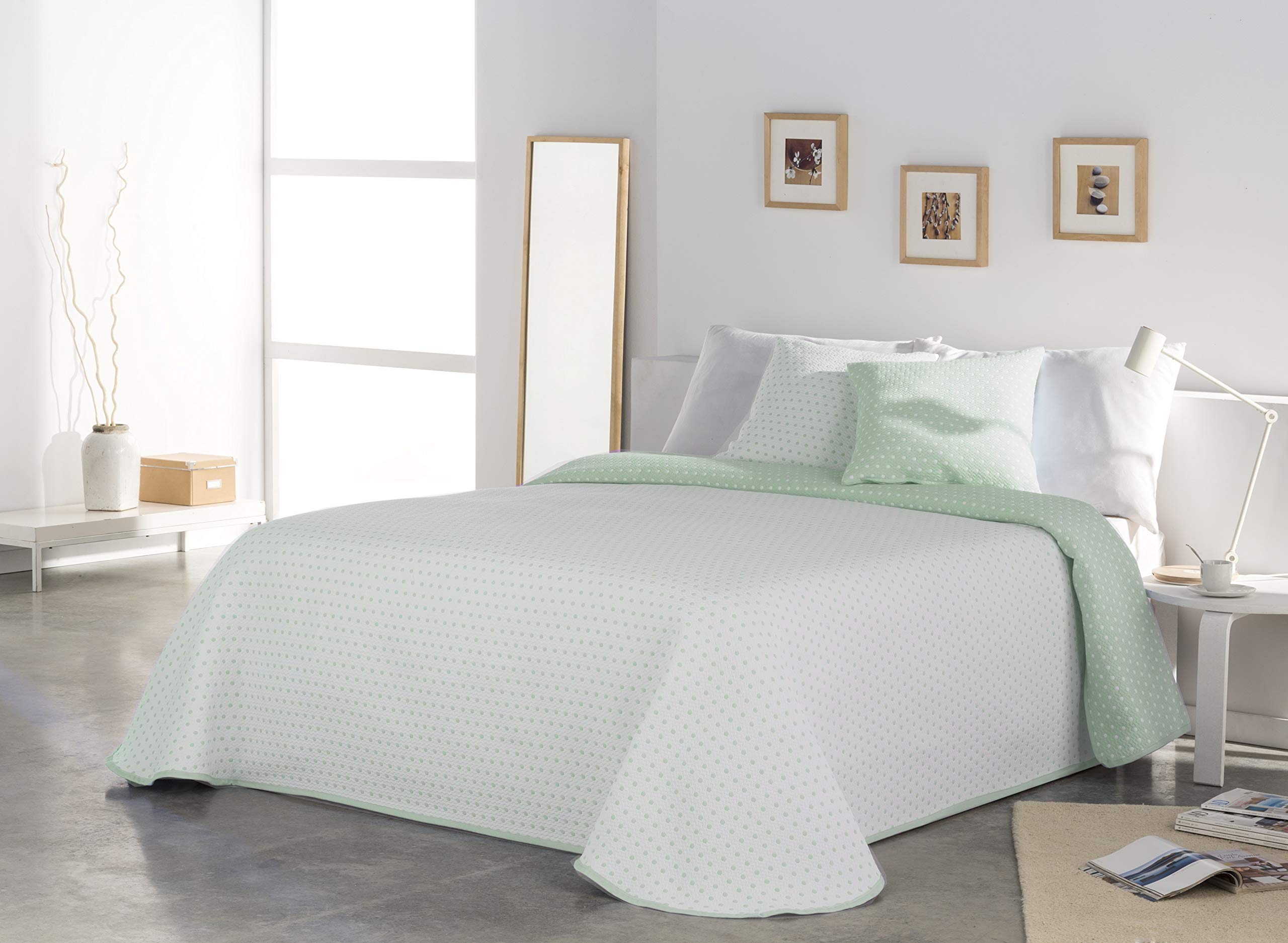 VIALMAN Colcha Bouti Ligera Sofia 26 para Cama de Matrimonio de 150 cm | Tamaño Colcha 250 x 270 cm, Color Verde