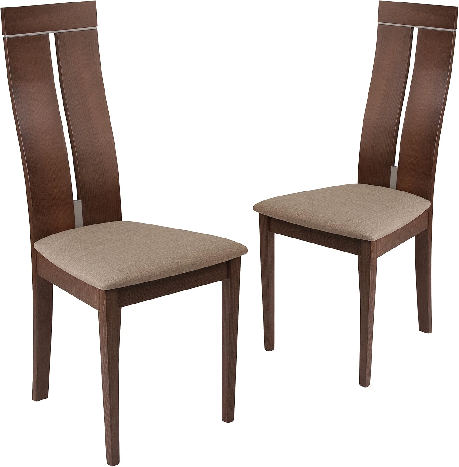 Flash Furniture 2 Pk. Avalon Walnut Finish Wood Dining