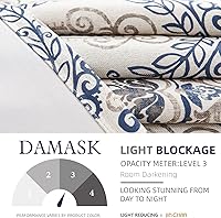 Vista 6 de jinchan - Cortinas opacas para dormitorio, de 84 pulgadas de largo, 2 paneles de cortinas de lino con textura de medallón para sala de estar