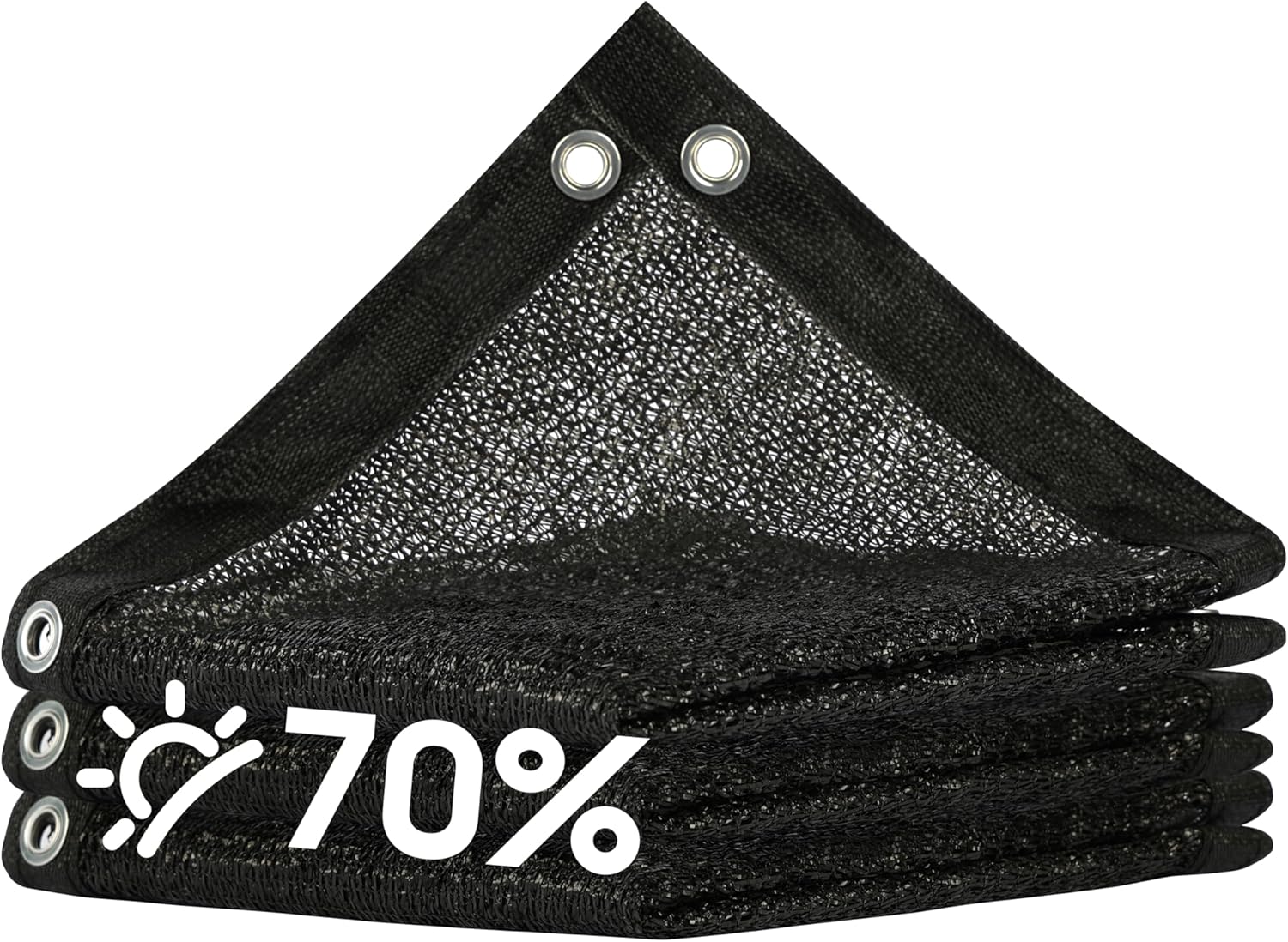 Amgo 70% Shade Fabric 16FT x 16FT Black Sun Shade Mesh, Black Sun Shade Netting with HDPE Material and Heavy Duty Grommets Shade for Greenhouse, Garden, Patio Plants, Pergola (We Make Custom Size)