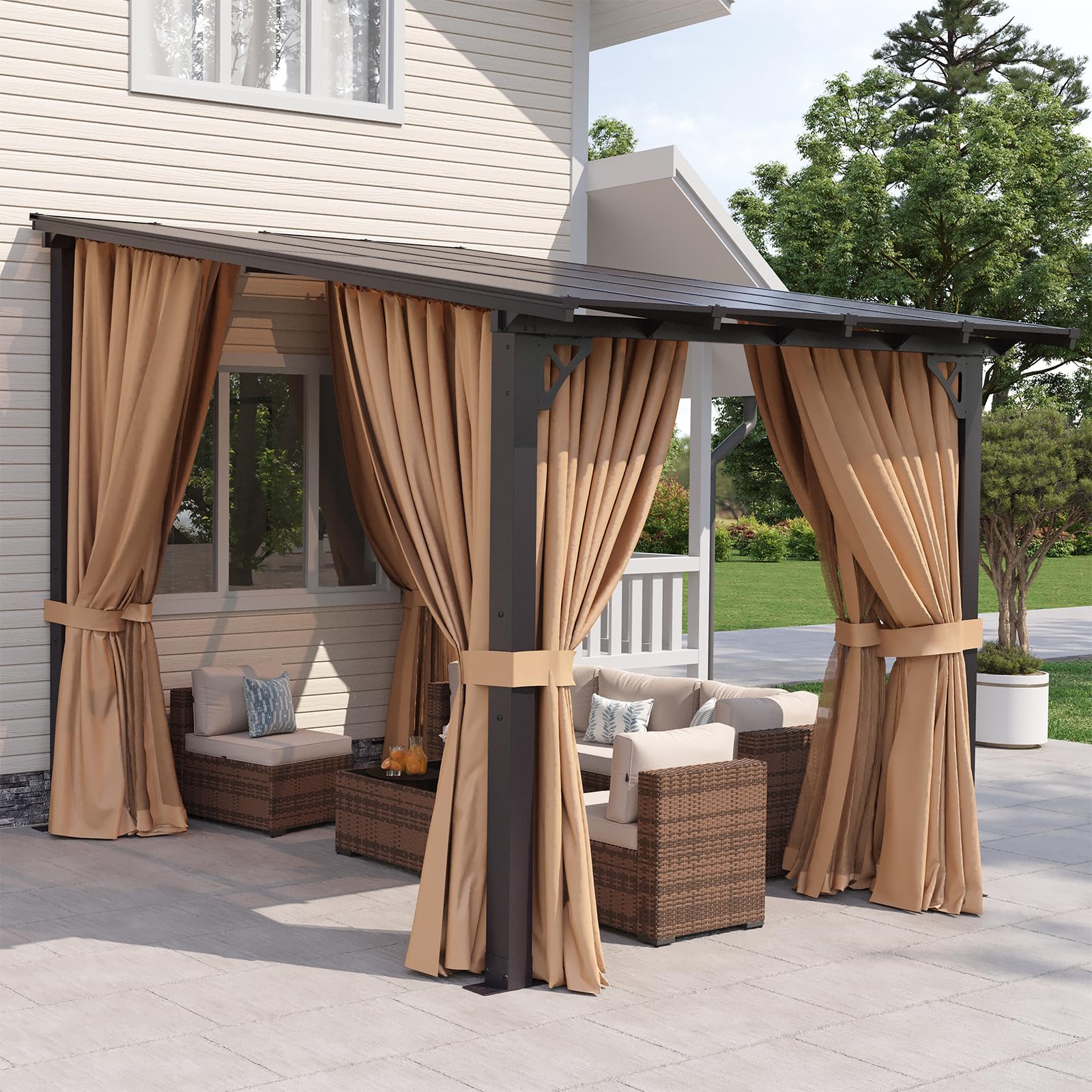 その他 yay.osan Amazon.com : Aoxun 8'x10' Lean to Gazebo, Pergola with Mosquito