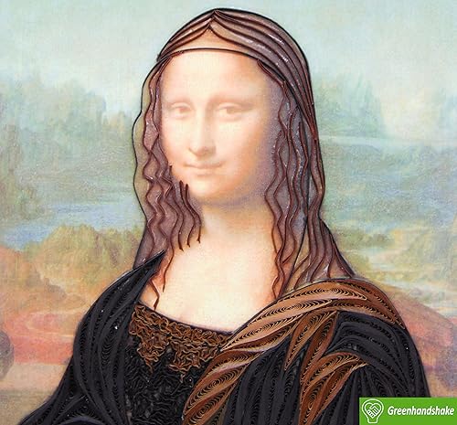 Miniatura 6 de Retrato de Mona Lisa de Leonardo da Vinci (1503-1506), tarjeta de felicitación artística Quilling  Tarjeta de felicitación de diseño para