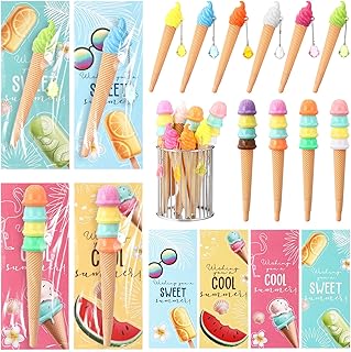 Gueevin 30 Sets Ice Cream Cone Pens with Cards Gift Sets, Classical