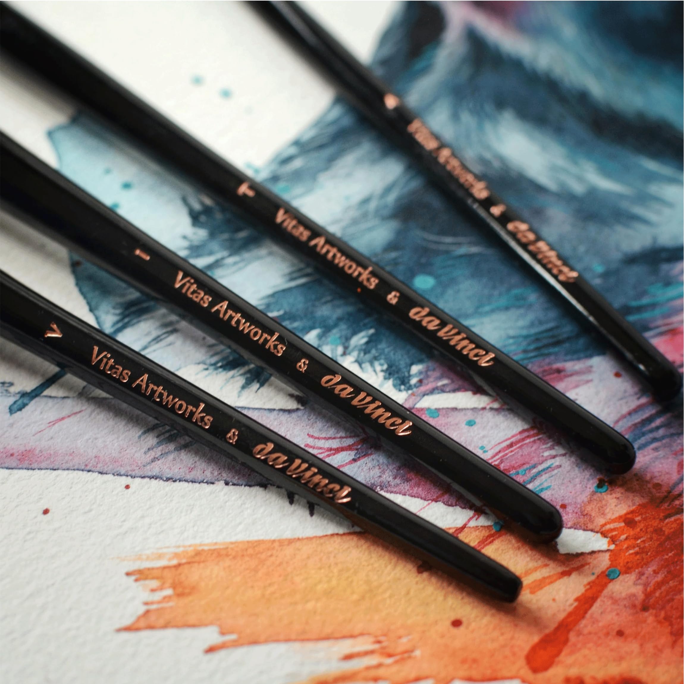 da Vinci Signature Edition Vitas Artworks Aquarell- & Gouachepinsel Größe 7 Synthetikfasern Kurzstiel Made in Germany