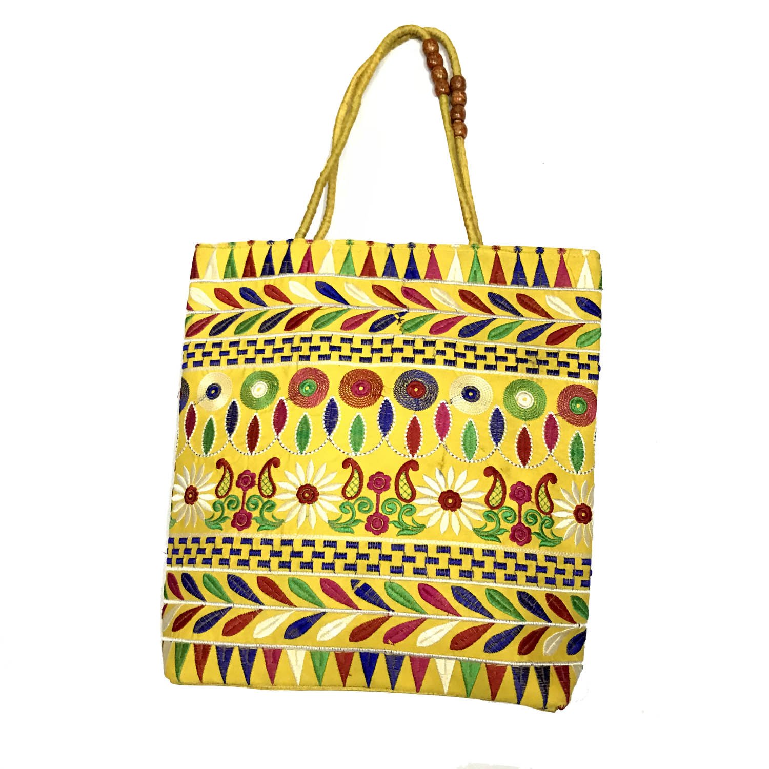 SHUBHANGI COLLECTIONSWomen's Yellow Embroidered Shoulder Bag