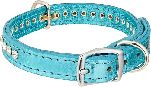 Miniatura 4 de Collar para perro de cuero y cristales, de OmniPet, 12", Jade
