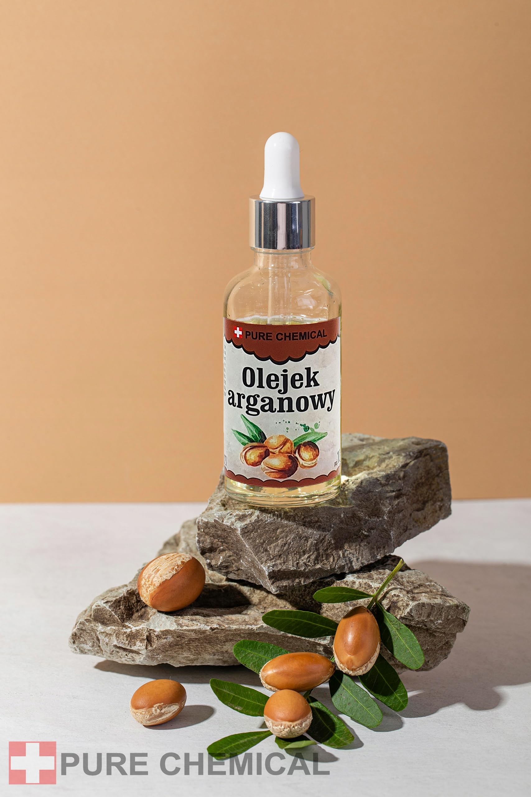 CHOSA Olio di Argan Puro al 100% Spremuto a Freddo 1 litro + Dosatore - Olio per Capelli, Corpo, Unghie e Barba - Cura Della Pelle e Cosmetici Fai Da Te - Nutre e Mantiene la Lucentezza