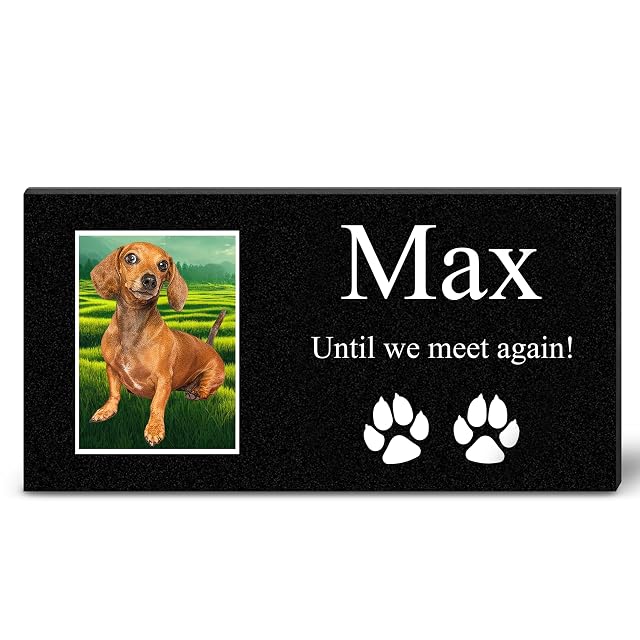 ADFSTONE Piedra de Granito Grabada con Láser Conmemorativa Para Perro, Conmemorativa Para Mascotas