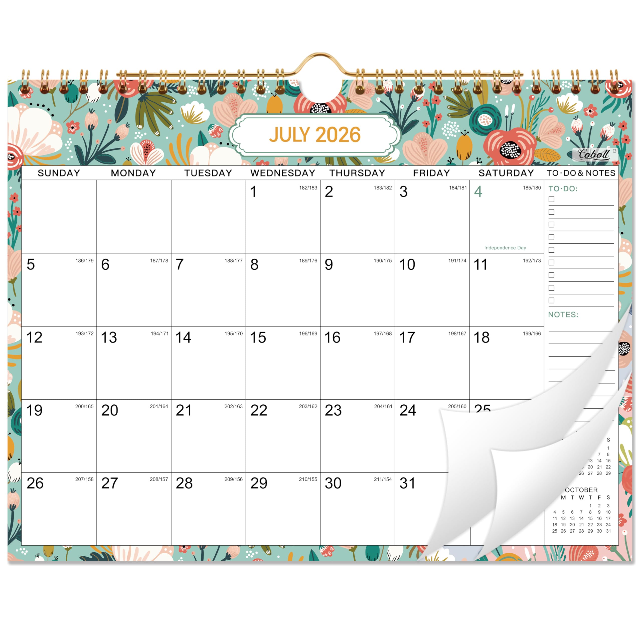 2026-2027 Wall Calendar - 2026-2027 Calendar from Jul. 2026 - Dec. 2027, Wall Calendars 8.5 x 11 with Julian Dates, Twin-Wire Binding