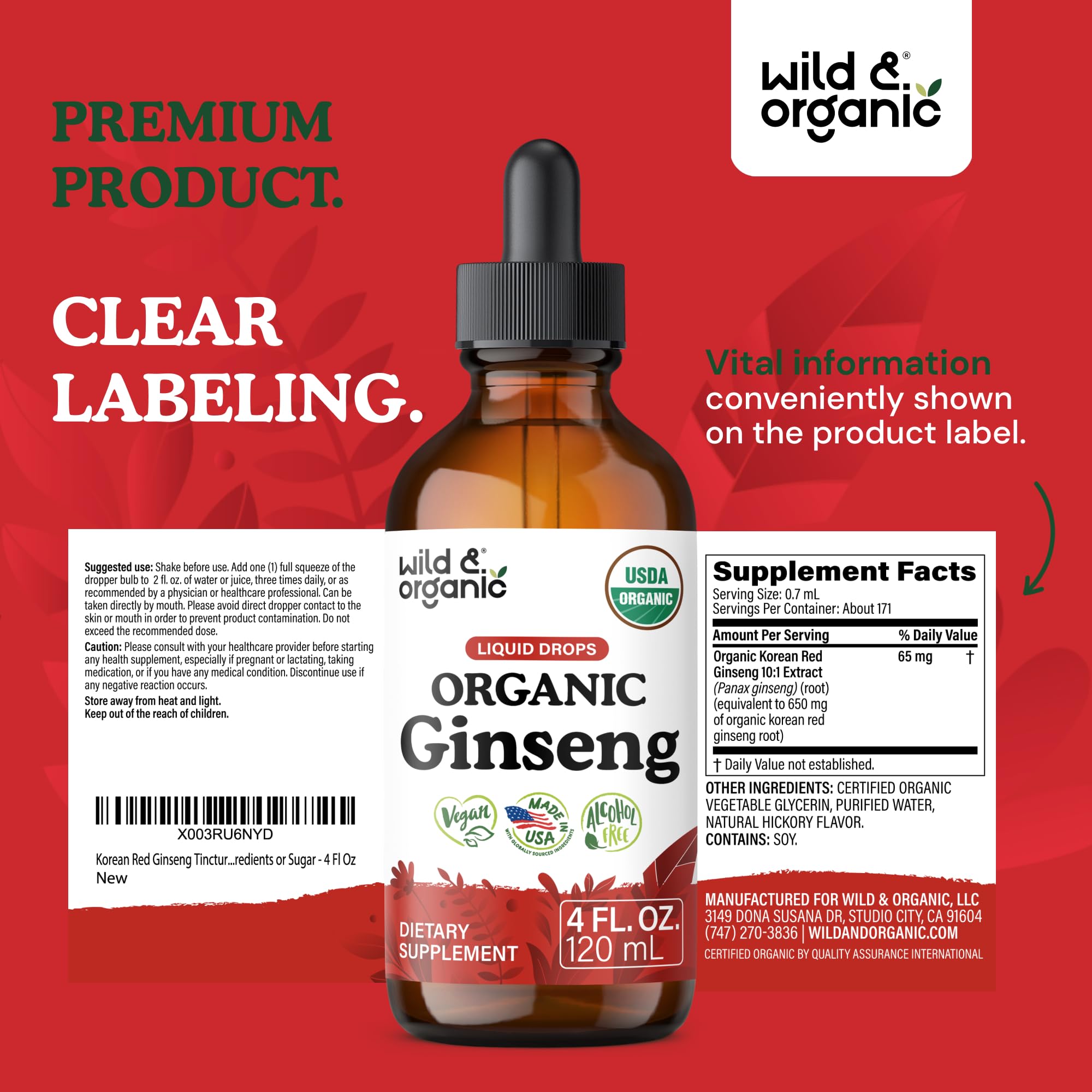 USDA Organic Korean Panax Ginseng Extract Liquid Drops - Immunity - 4 oz — Amazon image 9