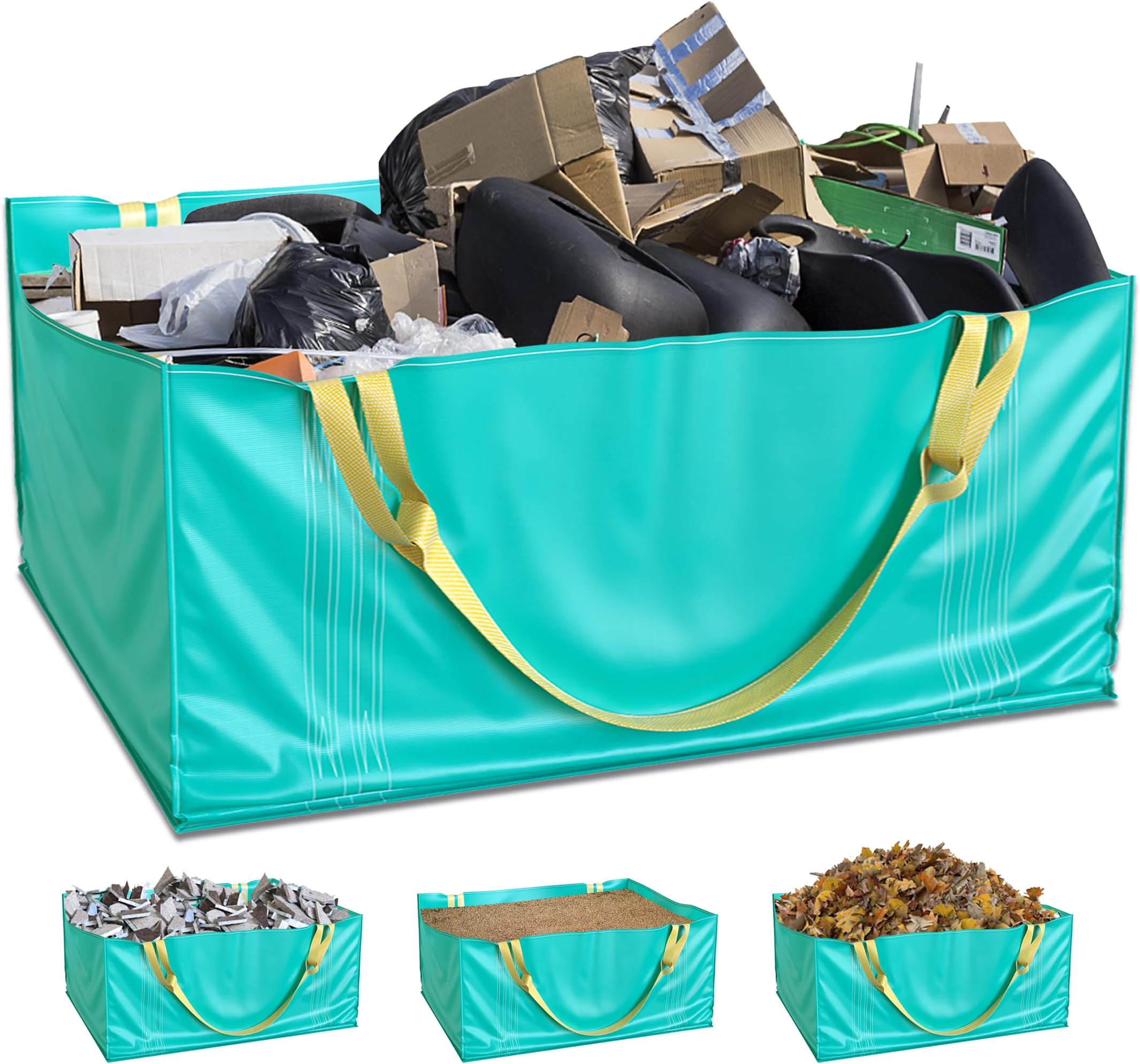TidyFriend Dumpster Bag for Waste Management Hold up to 2,500 lbs, Heavy Duty, Reusable & Foldable Yard Waste Container for Home Renovation & Yard Cleanup, Debris, Landscaping, Roofing Shingles