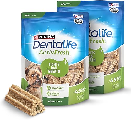 DentaLife ActivFresh - Paquete de 2 masticables para perros pequeños, masticables dentales para refrescar el aliento, sabor a pollo, 13.5 onzas cada