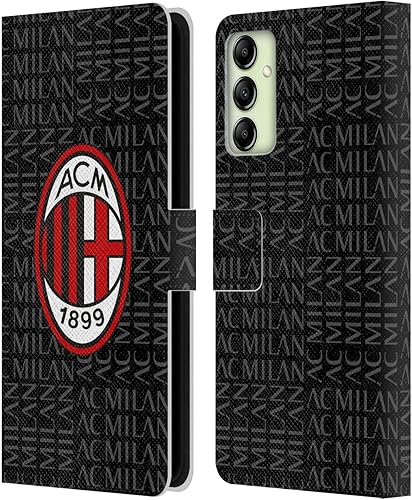 Vista 234 de Head Case Designs Funda de cuero con licencia oficial de AC Milan con diseño de camuflaje digital, compatible con Samsung Galaxy S22 Ultra 5G