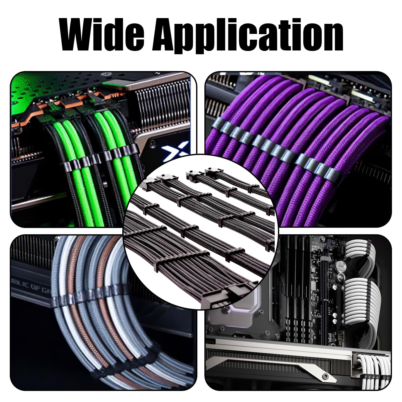 Ztolbriy Kabelorganizer Set - 24 Kabelkämme PC Management Schwarz