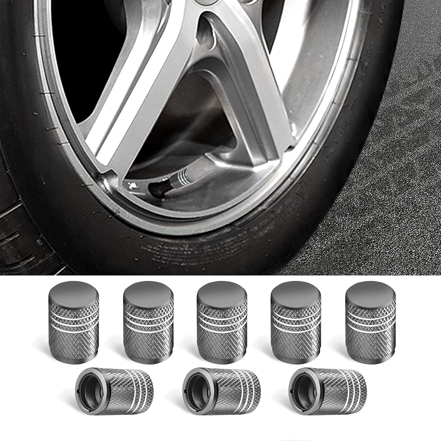 Ziciner 8 PCS Tire Valve Stem Cap Cover, Dustproof Valve