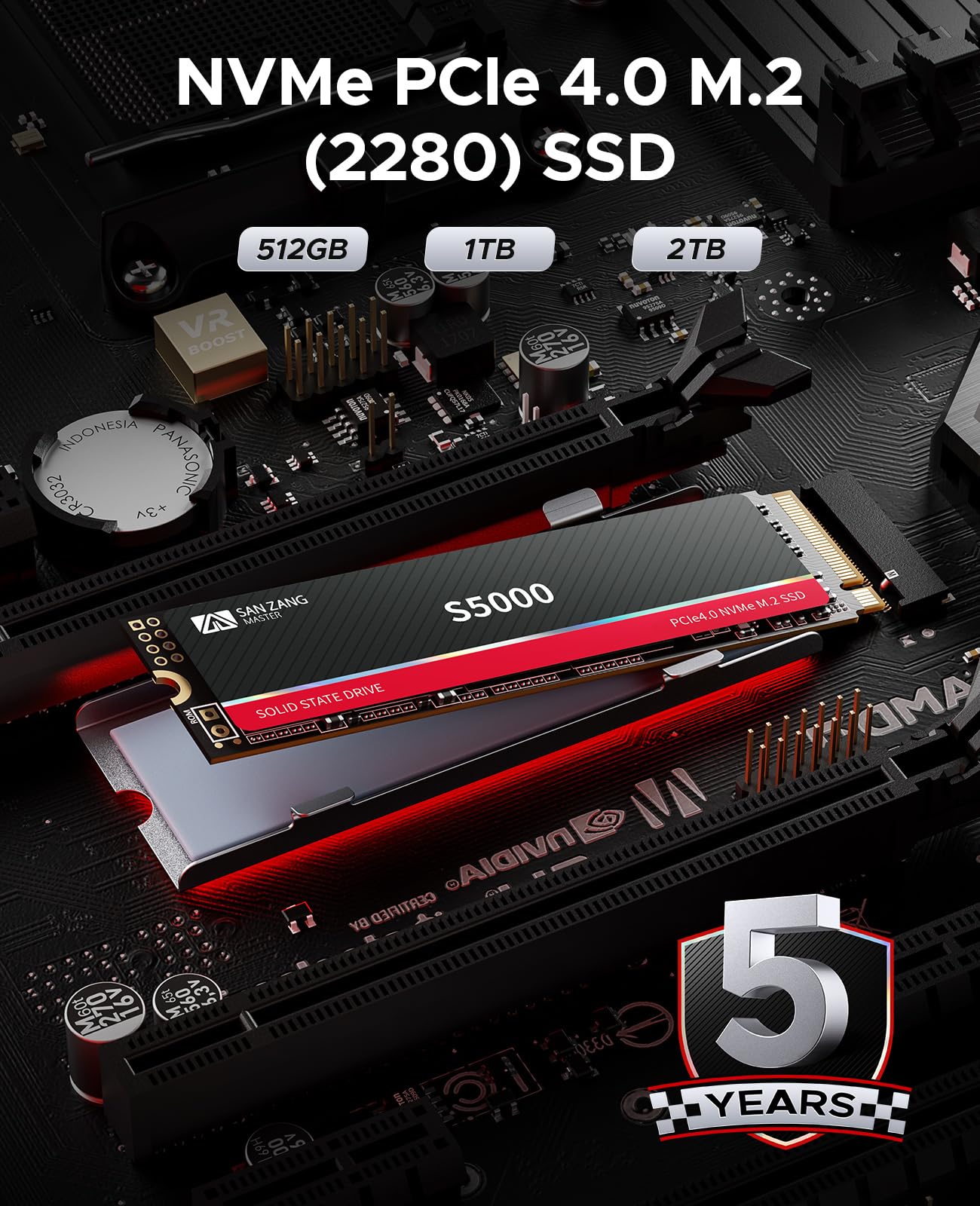 内蔵型SSD SANZANG NVMe M.2 SSD 2TB S5000 Amazon.com: SAN ZANG MASTER 2TB SSD NVMe M.2 PCIe Gen 4x4
