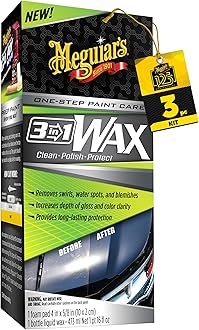 Meguiar's 3-in-1 Wax, Advanced Cleaner Wax that Blends Defect and Scratch Removal with Car Polishing, Keep Your Car Care Simple With an All in One Product, 16 Oz