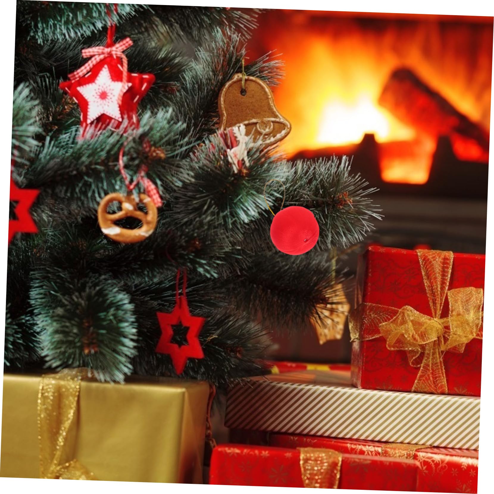 TOPBATHY 7 Ensembles Boules De Noel Lumières Féériques Décorations Perles Boules en Soie Filée Suspendues À l'arbre De Noël Boule De Noël Rideaux Lumineux Colorful Mousse 60pcs * 7