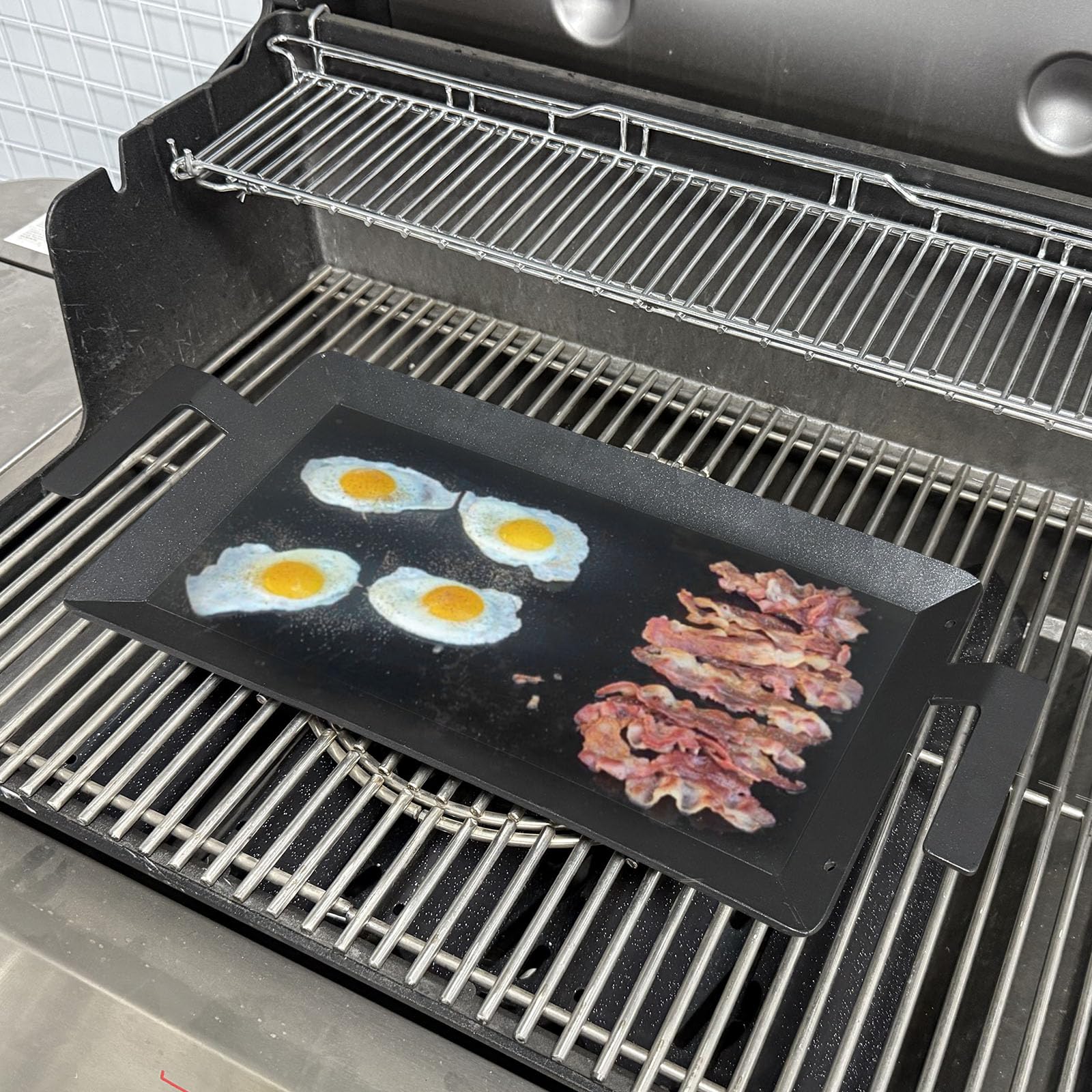 Plancha universal de acero al carbono para parrilla de gas, sartén para estufa, horno de estufa versátil, placa de inducción, placa superior plana para Charbroil, etc. Parrilla de gas y carbón de 24 x 7