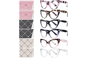 6 Pack Oversized Cat Eye Blue Light Blocking Reading Glasses for Women