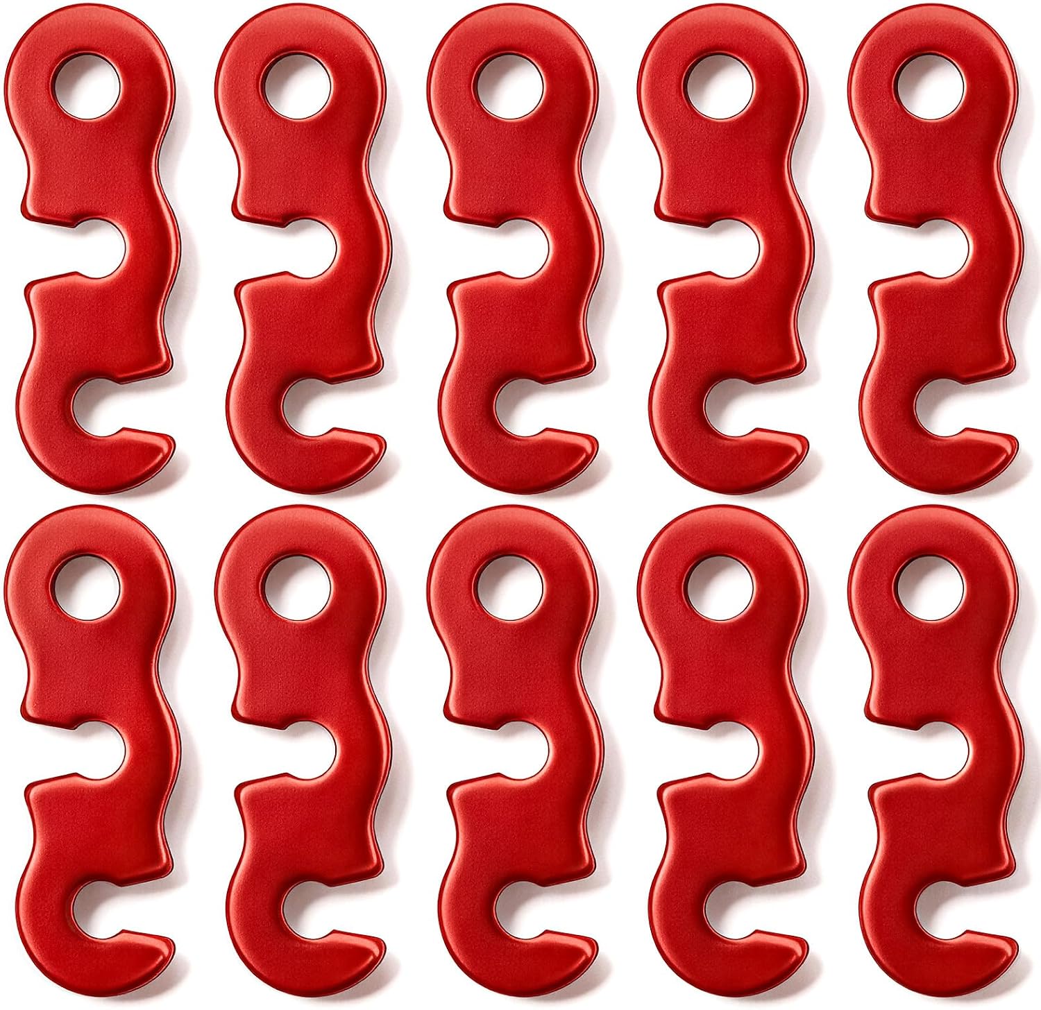10 Pack Tensioner Aluminum Alloy Camping Tent Rope Adjuster Guyline Aluminum Cord Adjusters Tensioners Wind Rope Buckles for Camping Hiking Backpacking Outdoor Activity