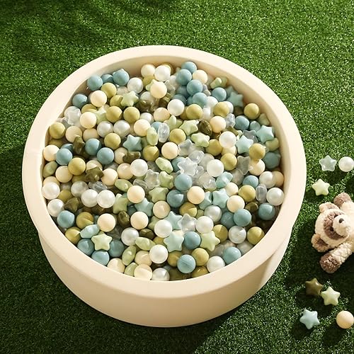 Miniatura 74 de TRENDPLAY Pelotas de bolas de estrella 50, 100, 200, 500, para niños pequeños, formas de pelotas para niños y niñas, diversión, fiesta de Rosa