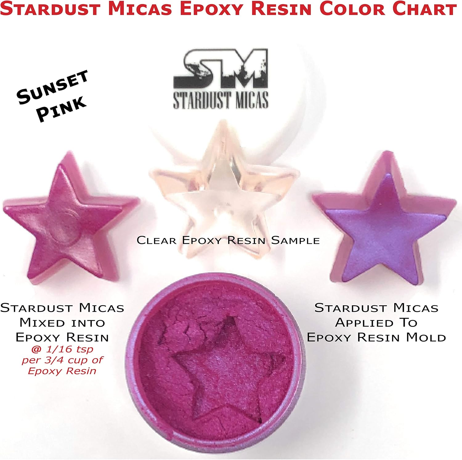 Pigment Powder Cosmetic Grade Colorant for Makeup, Soap Making, Epoxy Resin, DIY Crafting Projects, Bright True Colors Stable Mica Batch Consistency (10 Gram Jar, Sunset Pink)