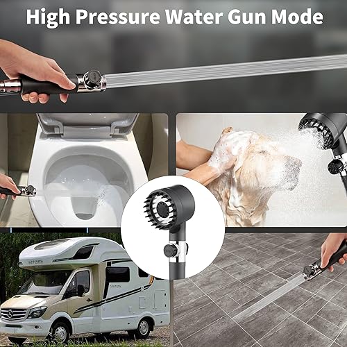 Miniatura 6 de Cabezal de ducha con filtros para agua dura, cabezal de ducha de mano con interruptor de apagado, cabezal de ducha filtrado desmontable con manguera