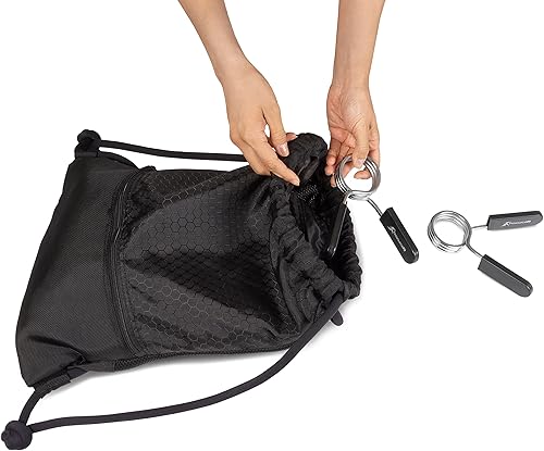 Miniatura 5 de ProSource Olympic Barbell Collar de clip de resorte 2-inch par con asas de fácil agarre para levantamiento de pesas, levantamiento de pesas,