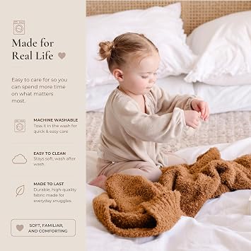 Saranoni Bamboni Luxury Baby Blanket | Cozy & Soft Plush Receiving Blankets | Perfect for Girls & Infant Baby Boy Blankets | Caramel - 30 x 40