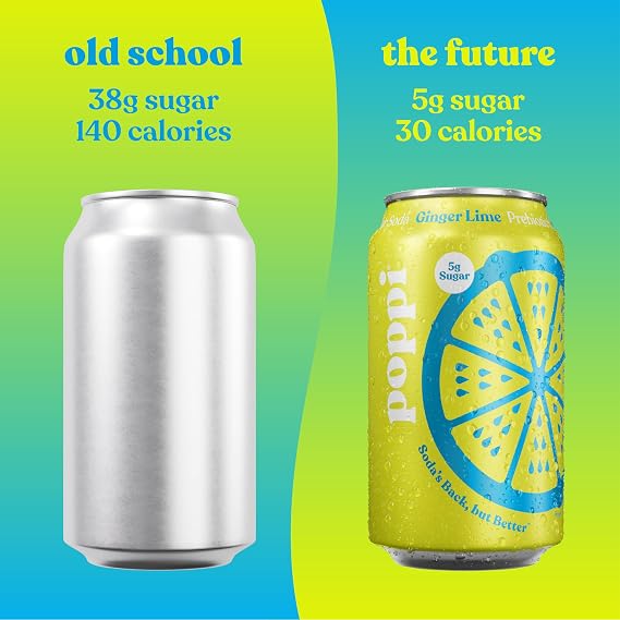 Poppi Prebiotic Soda, Sparkling Water & Fruit Juice, Fun Favorites, 12 Oz, 12 Pack