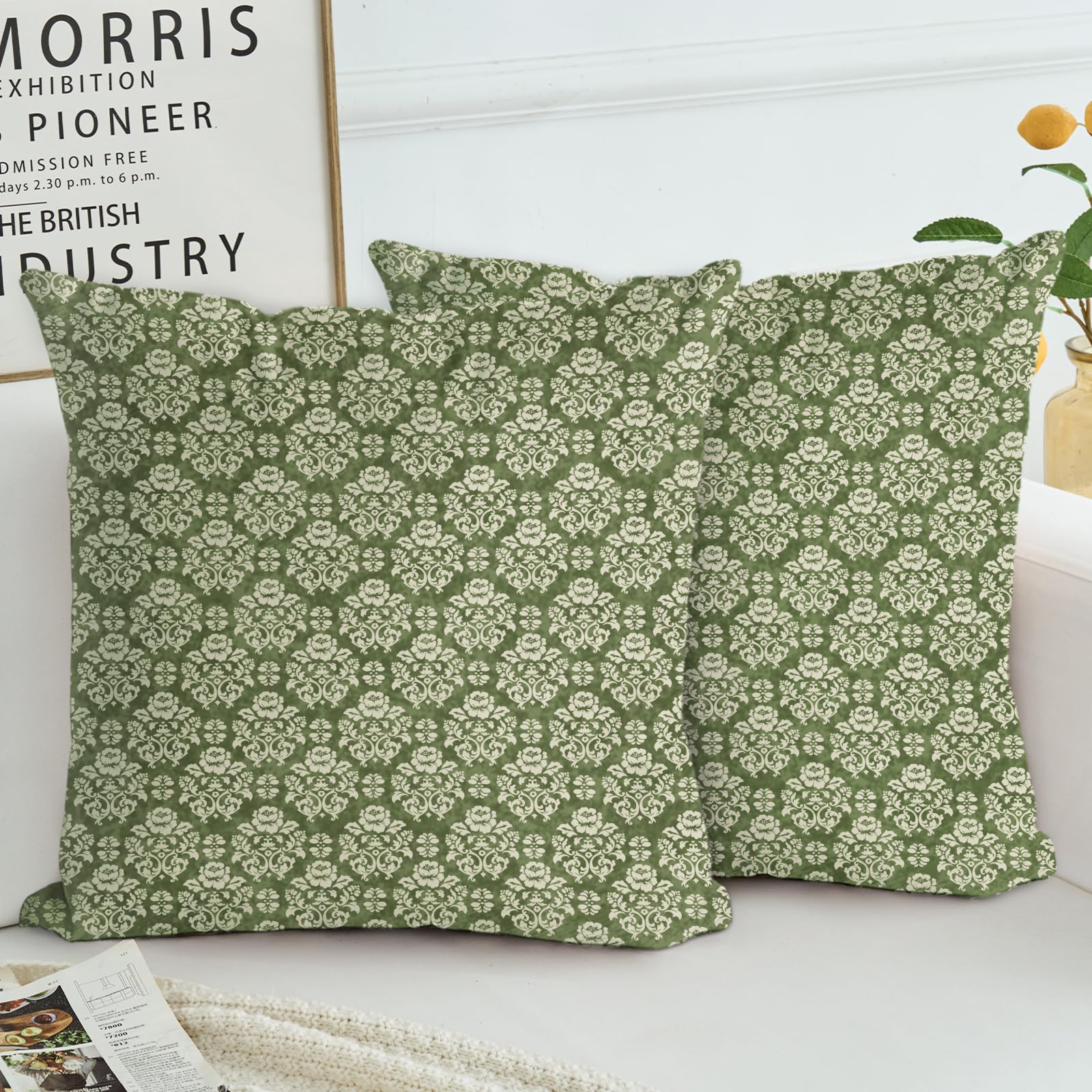 COARVXA Floral Pillow Covers 20x20 inch Set of 2,Farmhouse Neutral Boho Pillow Covers Decor Pillows Double Sided Pattern Cushion Cover Soft Pillow