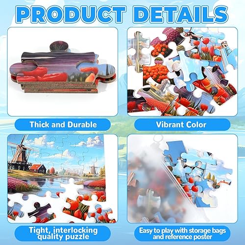 Miniatura 10 de Paquete de 6 rompecabezas grandes de 36 piezas para personas mayores, productos fáciles de demencia, Alzheimer, actividades de demencia, juego de