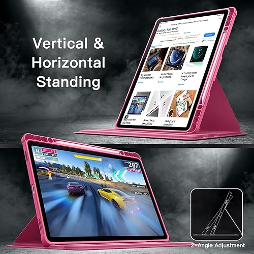 Vista 7 de JETech Funda giratoria para Samsung Galaxy Tab S10 Lite / S10 FE / S9 FE de 10.9 pulgadas / S9 de 11 pulgadas con soporte para S Pen, rotación