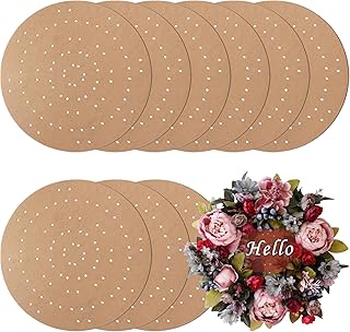 9 PCS 12 Inch Wreath Boards with Holes, Wood Wreath Forms with 100 Nylon Ties, DIY Round Wreath Frame Decorative Flower Boards Wreath Making Supplies for Wedding, Christmas, Home Decor