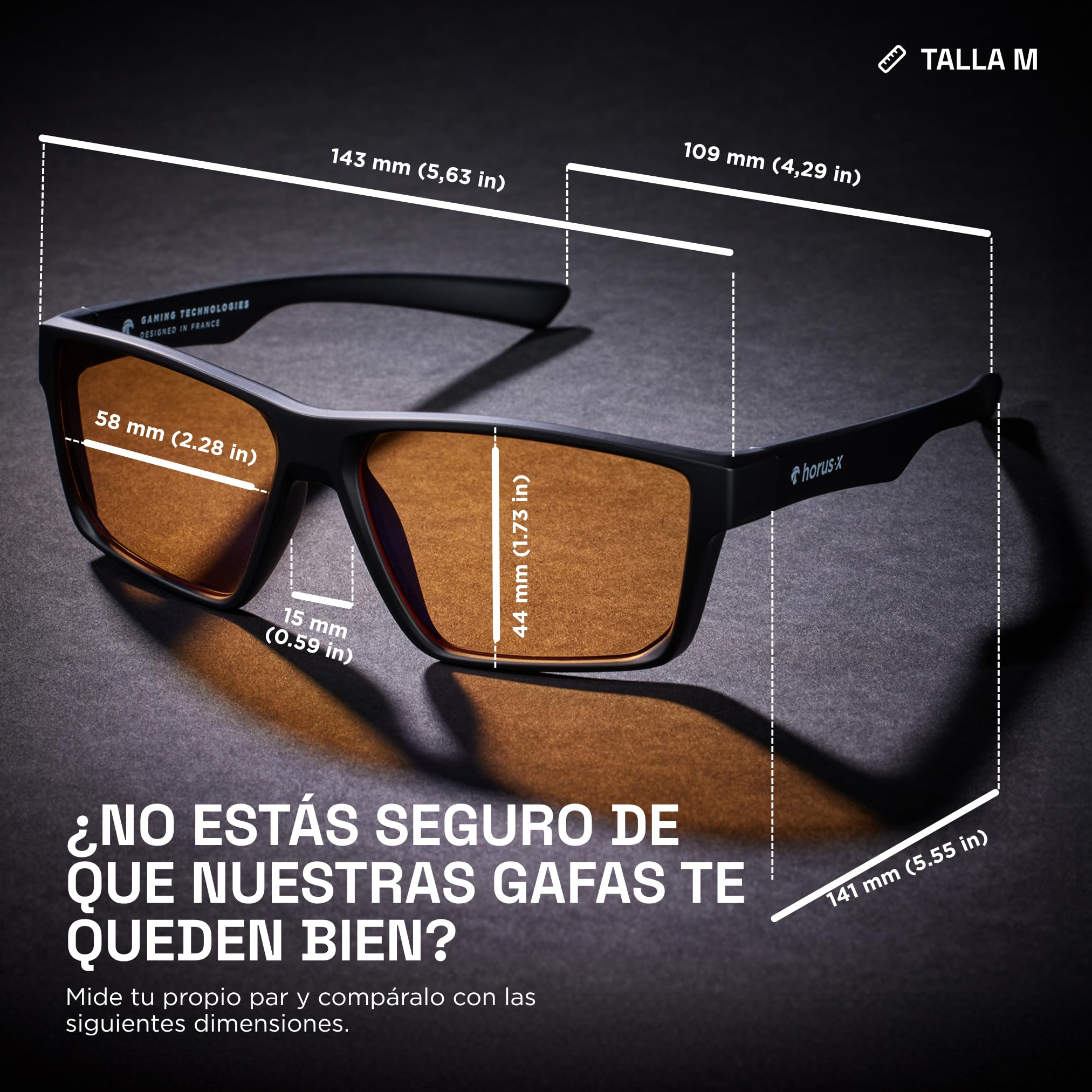 Horus X • Gafas Luz Azul Hombre Mujer | Gafas para Ordenador Pantalla | Gafas Bloqueo Luz Azul Anti Fatiga Visual | Lentes Gaming V3