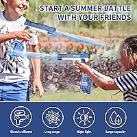 Vista 5 de Pistola de agua eléctrica con largo alcance, pistola de chorro automática para niños y adultos, pistola de agua de larga distancia para piscina