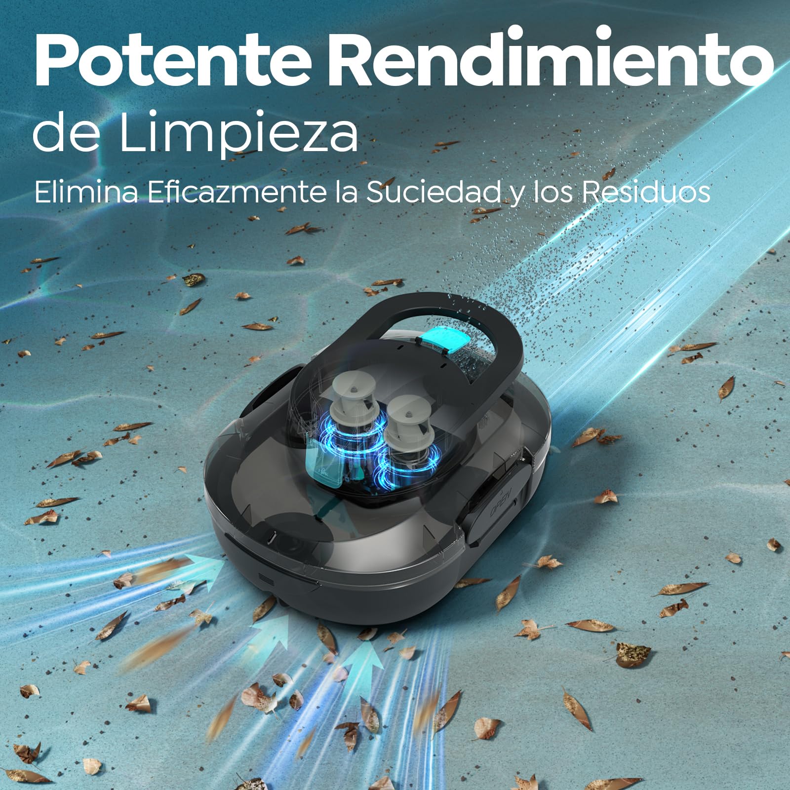 S1PRO (2026 Upgrade) Robot Limpiafondos Piscina, 120 Min de Limpieza, Doble Motor Robot de Piscina, con Filtración de 180μm, Estacionamiento Auto, para Piscinas Elevadas 100 m², Negro