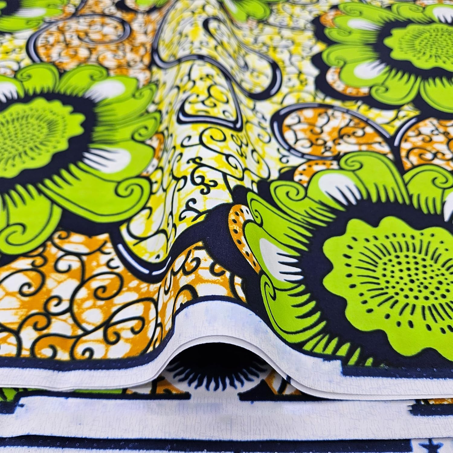 African Fabric 100% Cotton 6yard - Soft Wax Print Cotton for Dresses, Party Wear, and Special Occasions (4G2-1)