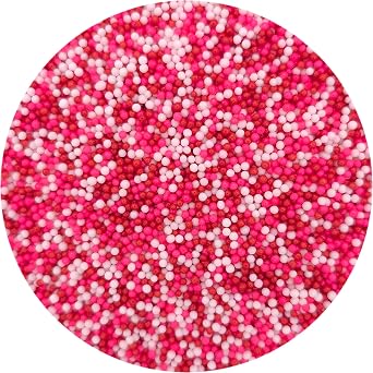 NCS Red, White, and Pink Edible Non Pareils Sprinkles, 8 ounces