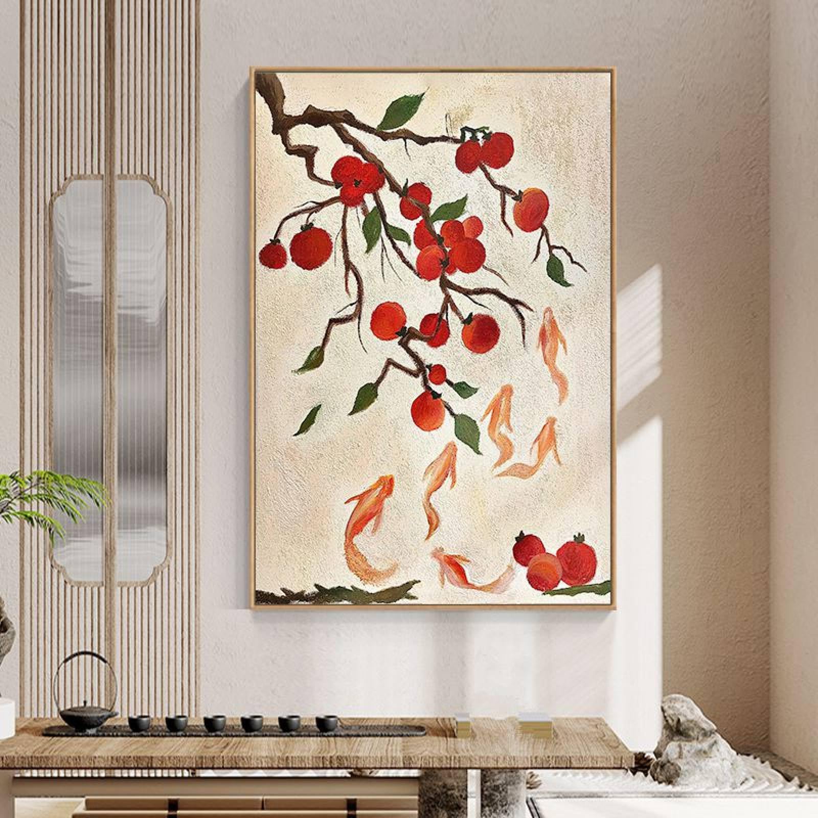 Peinture paysage de kaki sur toile XXL pour habiller les grands murs vides