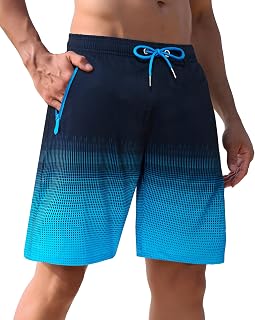 APTRO Men's Swimming Trunks, Long Swimming Shorts with Mesh Lining, Quick-Drying Bo…
